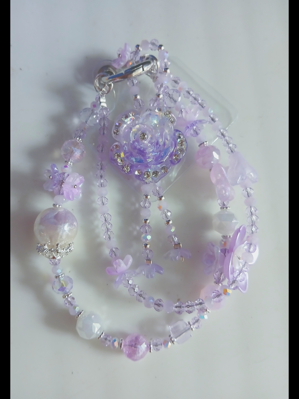 Delicate Lavender Floral Beaded Accessory Charm